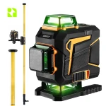 Poziomica laserowa 4D - DKLL16PS1 + tyczka do lasera 420 cm - DKTYC02BN - Zestaw