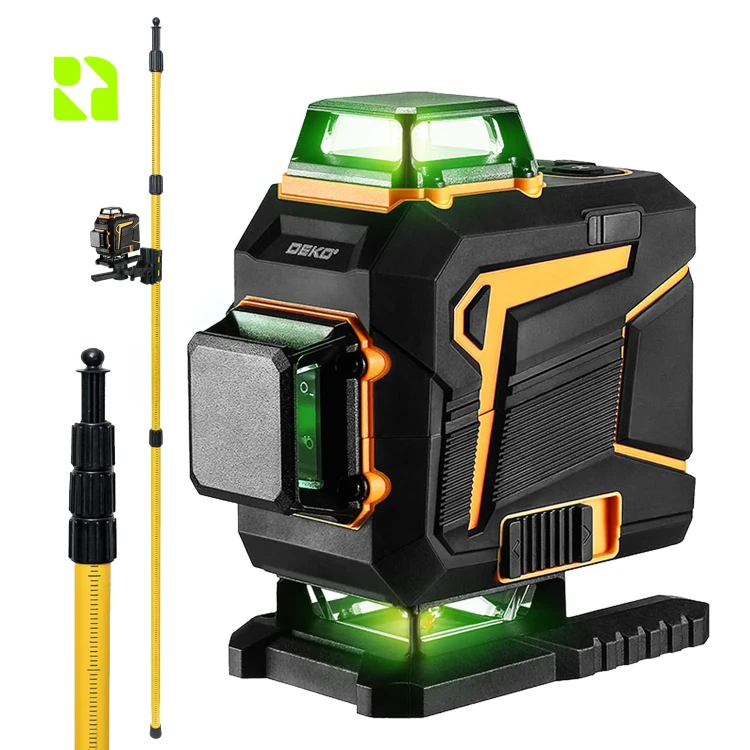 Laser krzyżowy 4D DKLL16PS1+ tyczka rozporowa do lasera 285 cm DKTYC07 - Zestaw