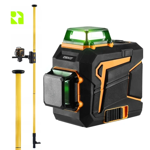 Poziomica laserowa 3D - DKLL12PQ1 + tyczka do lasera 420 cm - DKTYC02BN - Zestaw
