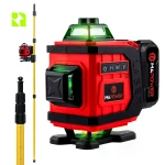 Laser krzyżowy 4D MPLL03 + tyczka rozporowa do lasera 285 cm DKTYC07 - Zestaw 