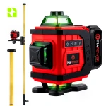 Poziomica laserowa 4D - MPLL03 + tyczka do lasera 420 cm - DKTYC02BN - Zestaw 