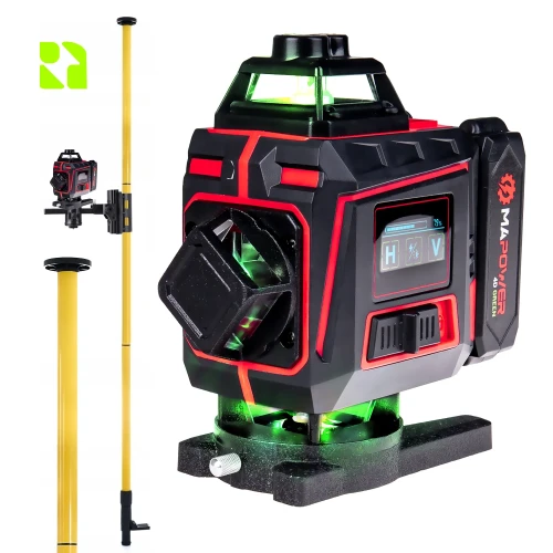 Poziomica laserowa 4D - MPLL02 + tyczka do lasera 420 cm - DKTYC02BN - Zestaw
