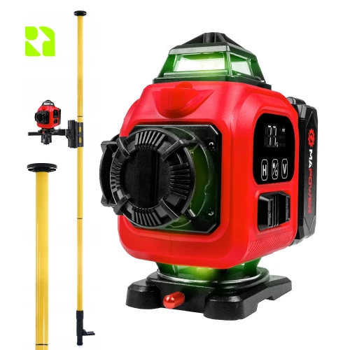 Poziomica laserowa 4D - MPLL01 + tyczka do lasera 420 cm - DKTYC02BN - Zestaw