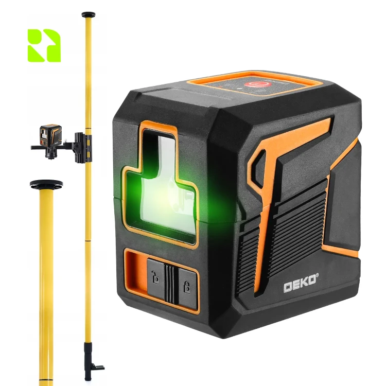 Poziomica laserowa 2D - DKLL2PG + tyczka do lasera 420 cm - DKTYC02BN - Zestaw