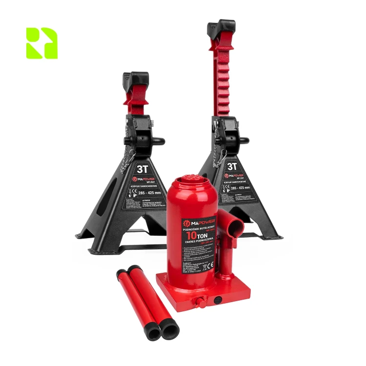 Podnośnik butelkowy 10T MPJB02 MAPOWER + kobyłki MPJS01