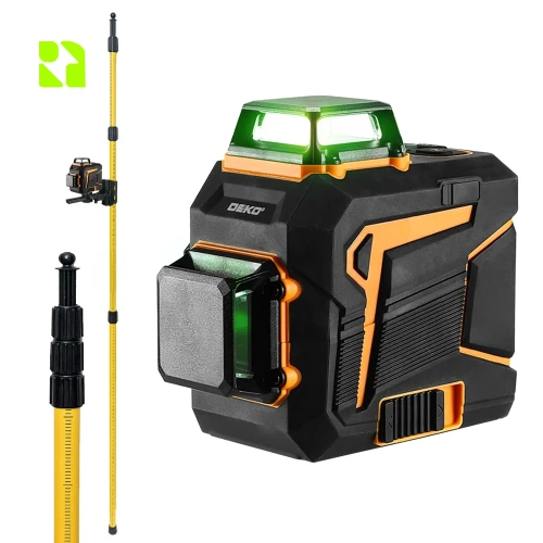 Laser krzyżowy 3D - DKLL12PQ1 + tyczka rozporowa do lasera 285 cm DKTYC07 - Zestaw