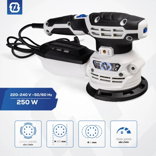 Szlifierka oscylacyjna mimośrodowa do drewna TTOS01 dla stolarzy i warsztatowych majsterkowiczów