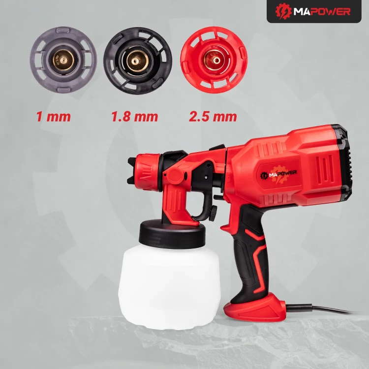 Pistolet do malowania natryskowego MPSG02 z kompletem dysz do precyzyjnego nakładania różnego rodzaju farb