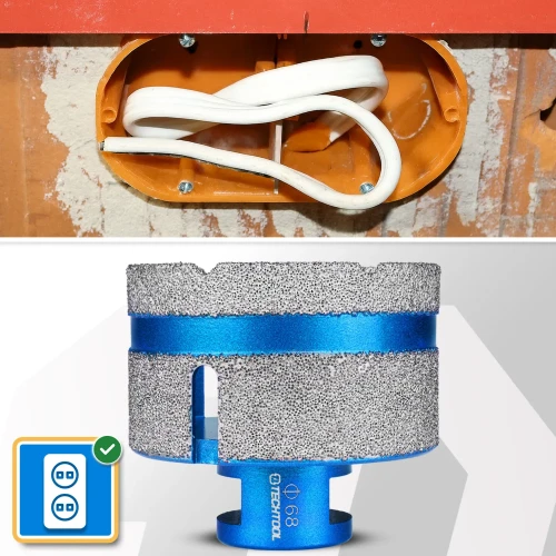 Koronka / Otwornica diamentowa 68 mm z frezem dla instalatorów i ekip wykończeniowych