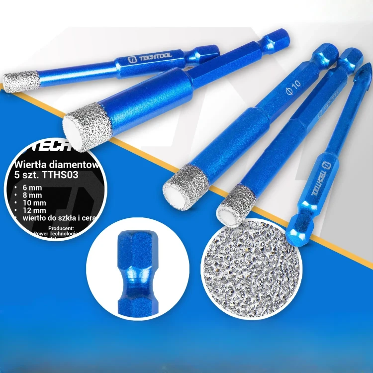 Zestaw otwornic diamentowych TTHS03 dla ekip wykończeniowych i budowlanych