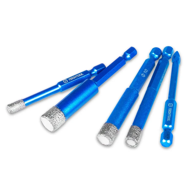 Zestaw otwornic diamentowych TTHS03 z mocowaniem HEX umożliwia mocowanie do wiertarki i wkrętarki