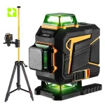 Laser budowlany 4D - DKLL16PS1 + tyczka 420 cm - DKTYC02BN + statyw 120 cm - DKTYC03-STY - Zestaw budowlany