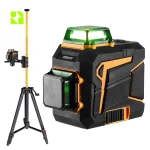 Laser budowlany 3D - DKLL12PQ1 + tyczka 420 cm - DKTYC02BN + statyw 120 cm - DKTYC03-STY - Zestaw budowlany