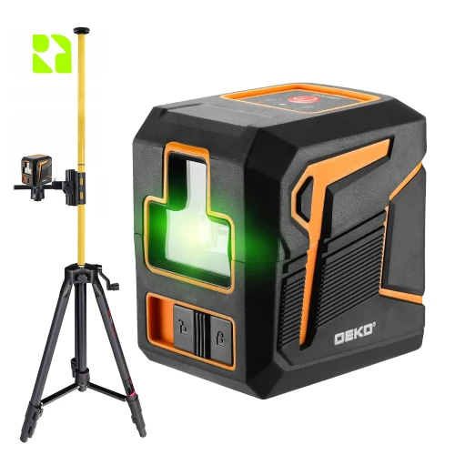 Laser budowlany 2D - DKLL2PG + tyczka 420 cm - DKTYC02BN + statyw 120 cm - DKTYC03-STY - Zestaw budowlany