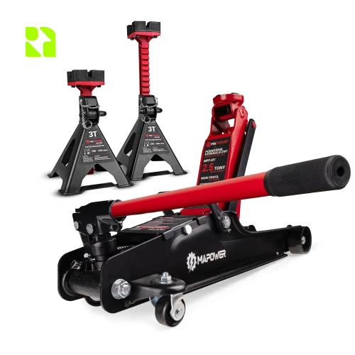 Podnośnik hydrauliczny żaba MPFJ01 MAPOWER + kobyłki MPJS02