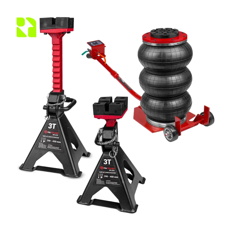 Podnośnik pneumatyczny bałwanek MPBJ01 MAPOWER + kobyłki MPJS02