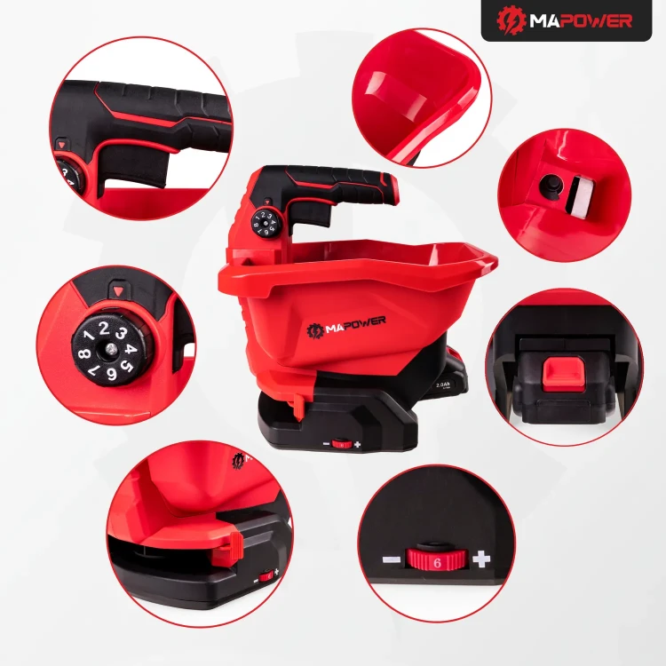 siewnik akumulatorowy, rozsiewacz uniwersalny do trawy, nawozu i soli, MPSE01 MAPOWER