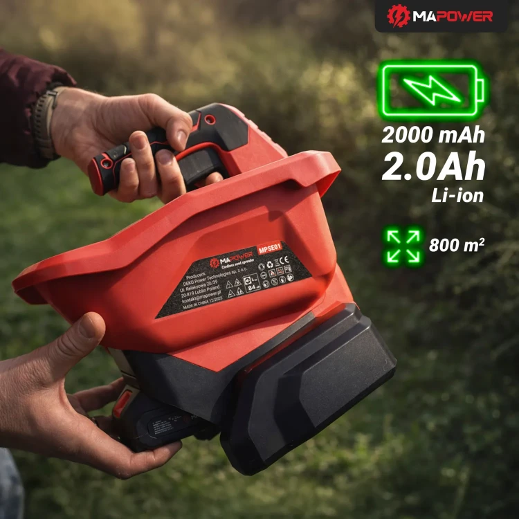 siewnik do trawy, nawozu, soli z akumulatorem i ładowarką w zestawie, MPSE01 MAPOWER