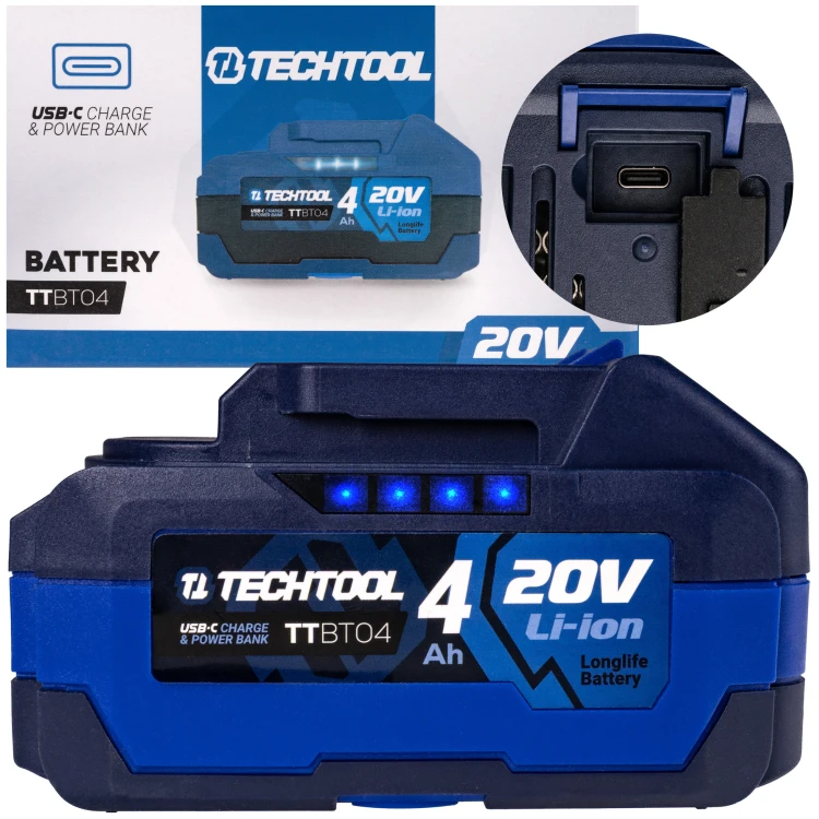akumulator Li-lon 20V 4Ah TTBT04 do pilarki TTCS08 TECHTOOL