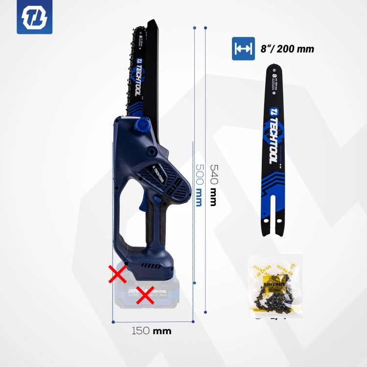 Pilarka 20V body do gałęzi TECHTOOL TTCS08 z dodatkowym łańcuchem