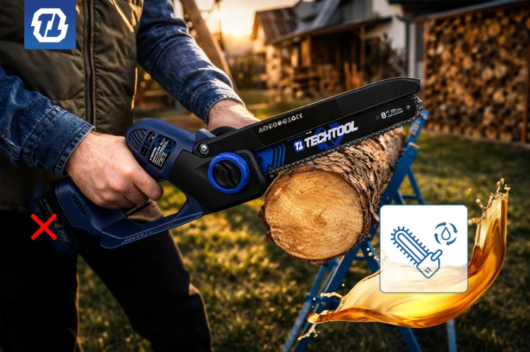 Kompaktowa pilarka akumulatorowa TECHTOOL TTCS08 bez akumulatora z łańcuchem