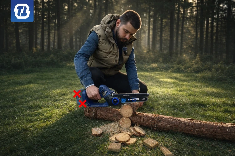 Pilarka akumulatorowa TECHTOOL TTCS08 body z dodatkowym łańcuchem do codziennej pracy w ogrodzie