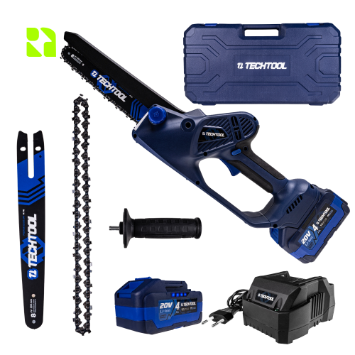 Zestaw: piła do gałęzi+ ładowarka +akumulator+ zapasowe akcesoria- łańcuch i prowadnica