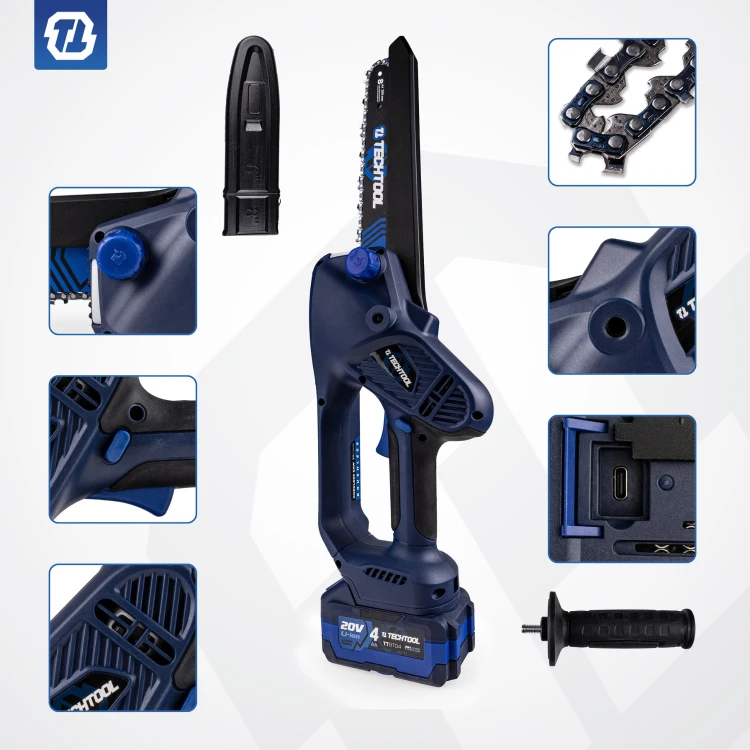 Pilarka akumulatorowa 8 cali TECHTOOL z akumulatorem 4Ah do prac ogrodowych