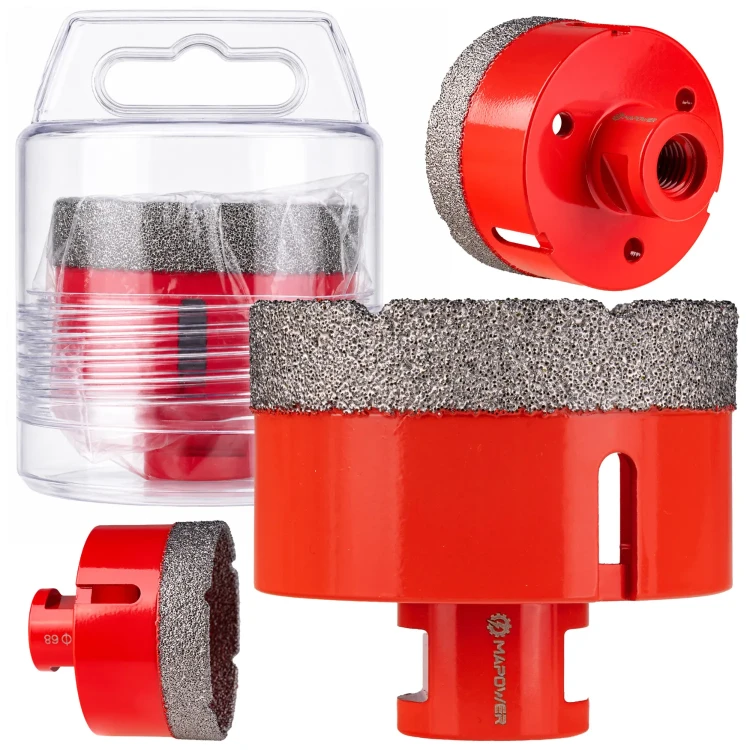 Otwornica diamentowa MAPOWER 68 mm M14 z opakowaniem i mocowaniem M14