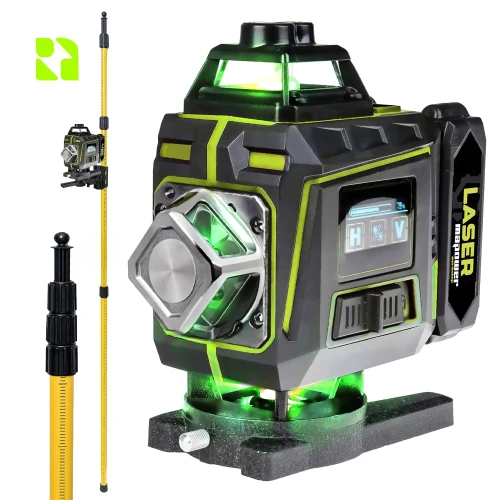 Laser krzyżowy 4D MPLL02 + tyczka rozporowa do lasera 285 cm DKTYC07 - Zestaw