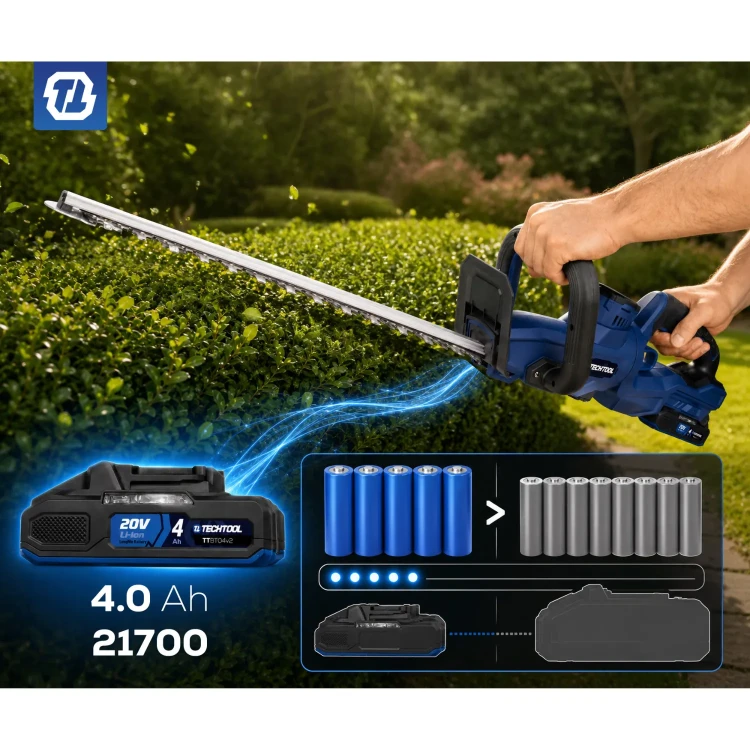 Nożyce akumulatorowe TECHTOOL TTHT01 4Ah do przycinania żywopłotu bez kabla