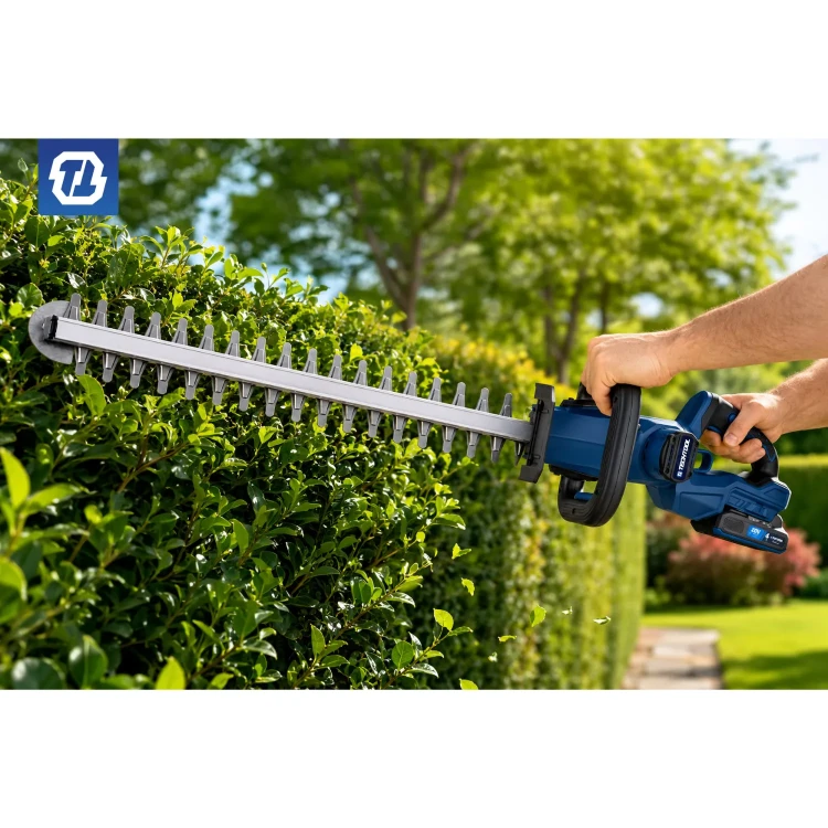Nożyce TECHTOOL TTHT01 podczas przycinania i formowania zielonego żywopłotu