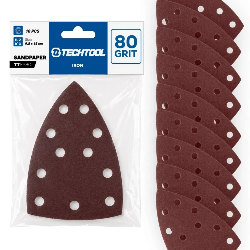 Papier ścierny typu żelazko P80 150 x 98 mm, 10 szt. TECHTOOL