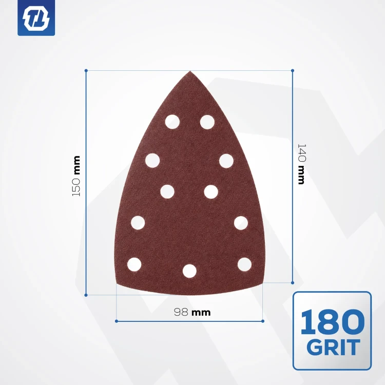 Wymiary papieru ściernego P180 do TTOS02I – 150 x 98 mm