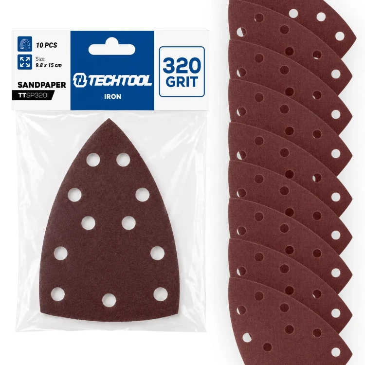 Papier ścierny typu żelazko P320 150 x 98 mm, 10 szt. TECHTOOL