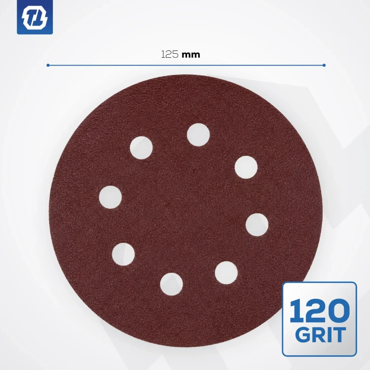 Wymiary papieru ściernego P120 do TTOS02O – 125 mm