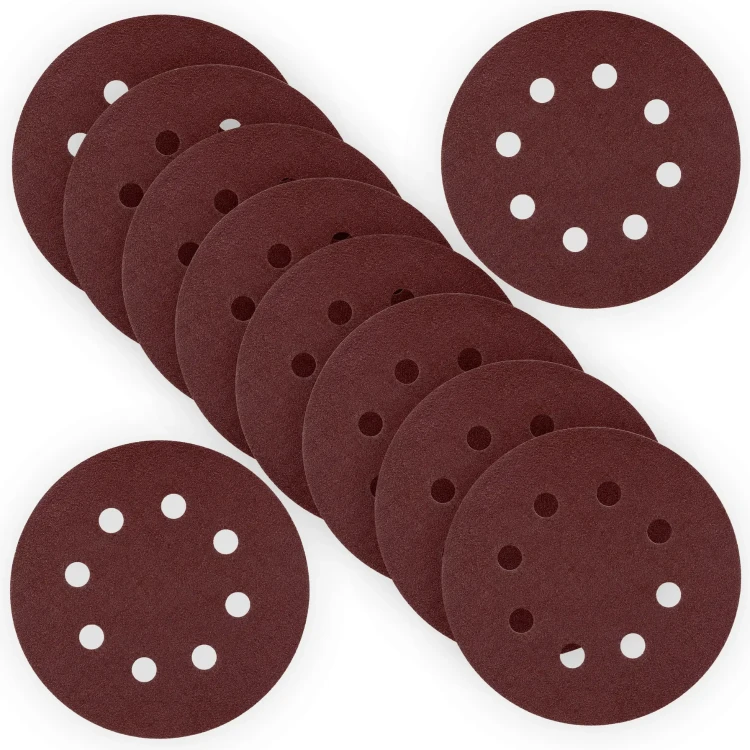 Zestaw 10 krążków papieru ściernego P180 o średnicy 125 mm