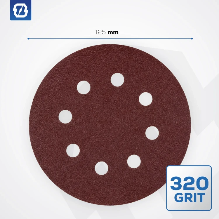 Wymiary papieru ściernego P320 do TTOS02O – 125 mm