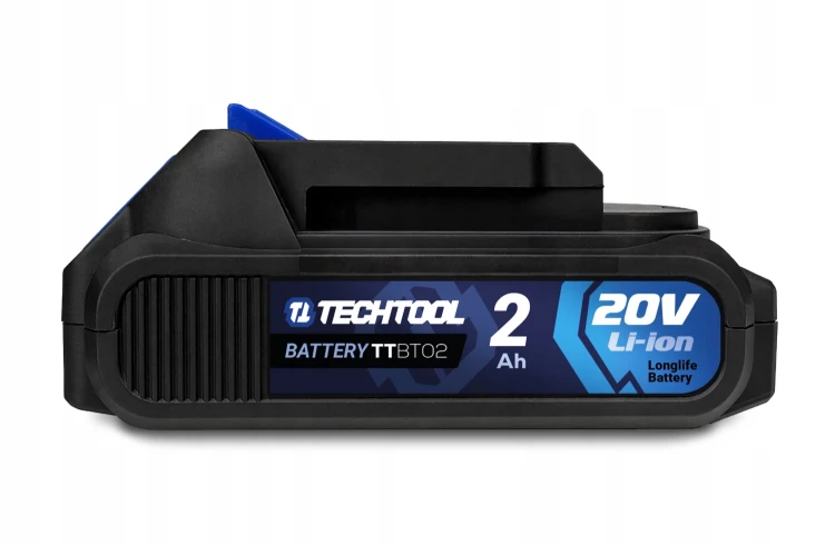 Akumulator TECHTOOL TTBT02 20V 2Ah – widok z boku