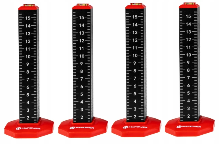 Cztery słupki pomiarowe MAPOWER MPLTP01 o wysokości 17 cm
