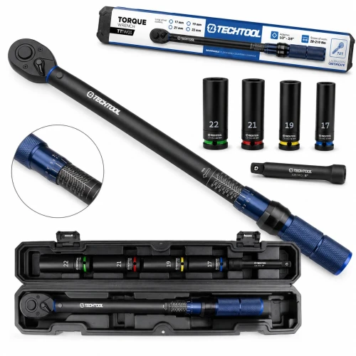 Klucz dynamometryczny do kół 1/2" 28–210 Nm TECHTOOL TTTW01 z certyfikatem