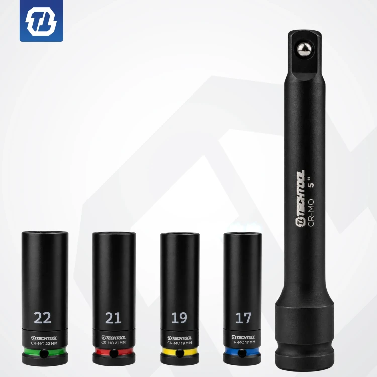 Klucz dynamometryczny do auta z kompletem nasadek i przedłużką 125 mm