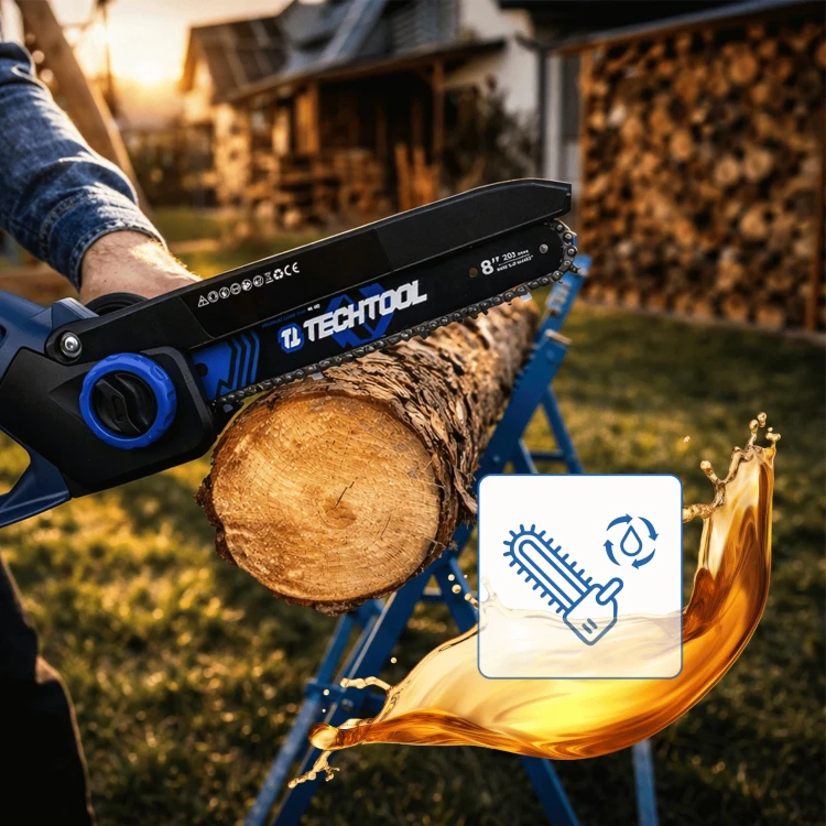 automatyczne smarowanie łańcucha w mini pilarce 8 cali TTCS08 TECHTOOL