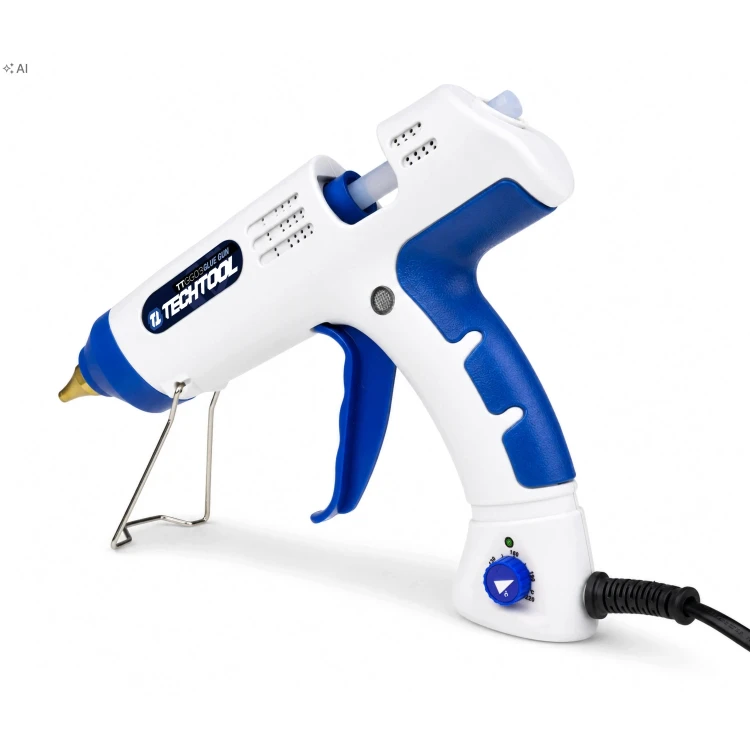 Pistolet do kleju TTGG03 TECHTOOL – widok z boku z pokrętłem regulacji temperatury