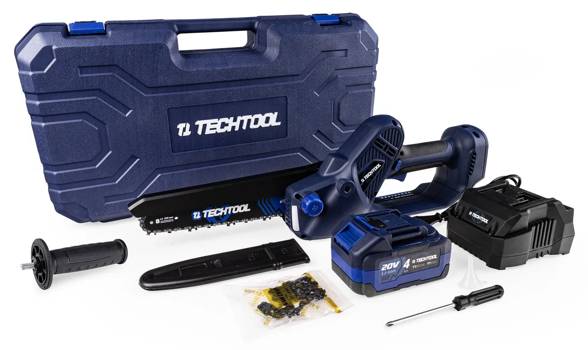 gotowy zestaw do cięcia drzew i gałęzi- piła akumulatorowa 8 cali TTCS08 z baterią i ładowarką