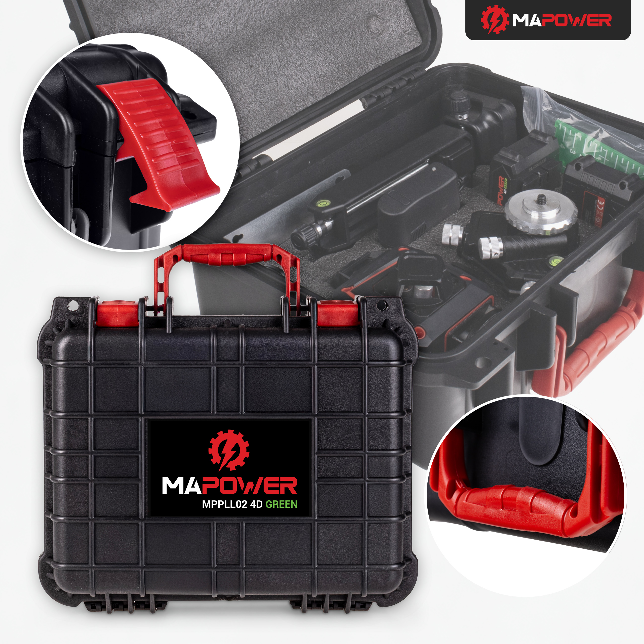 zestaw zielony  laser krzyżowy 4D MPLL02