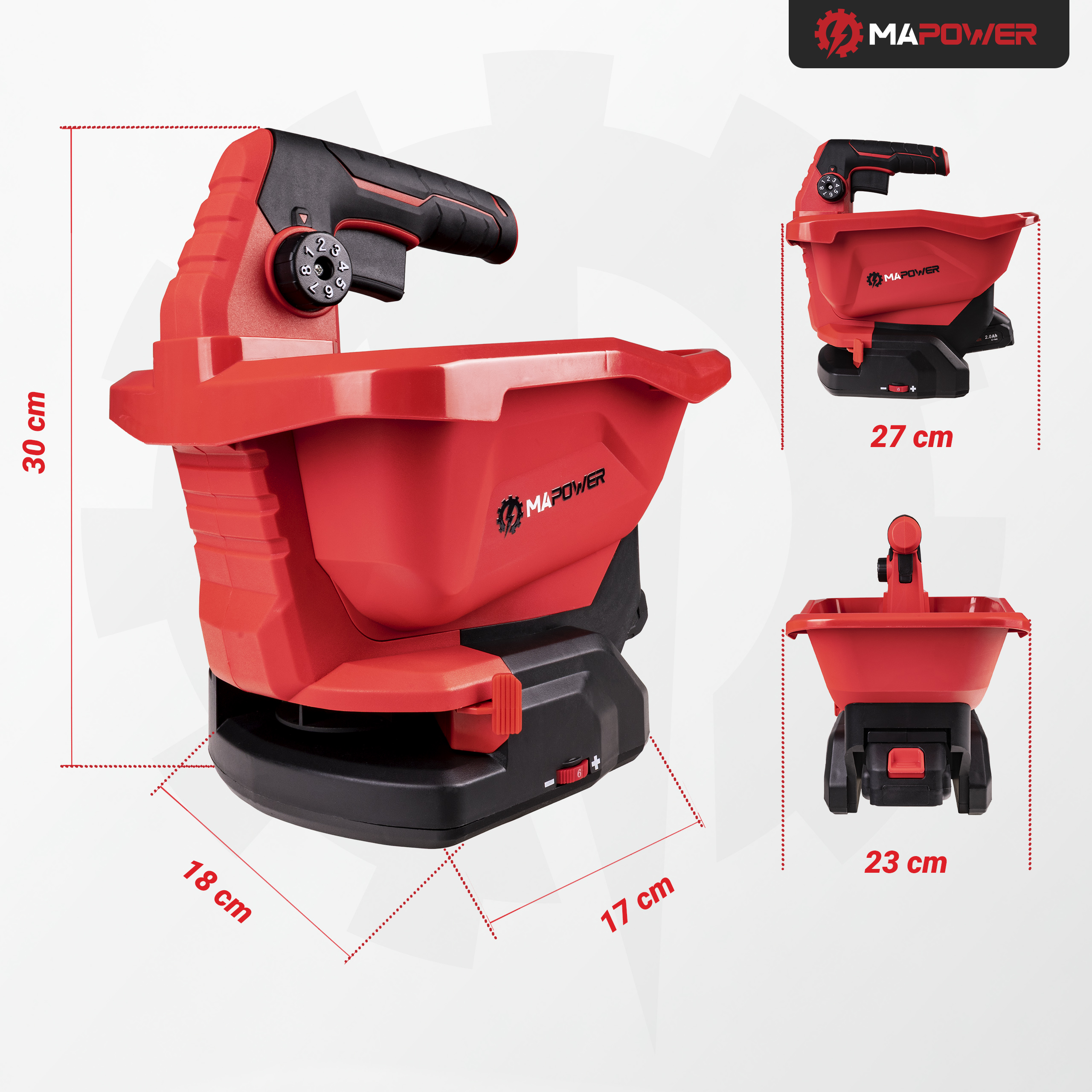 rozsiewacz akumulatorowy do trawy i nawozu 3,3L