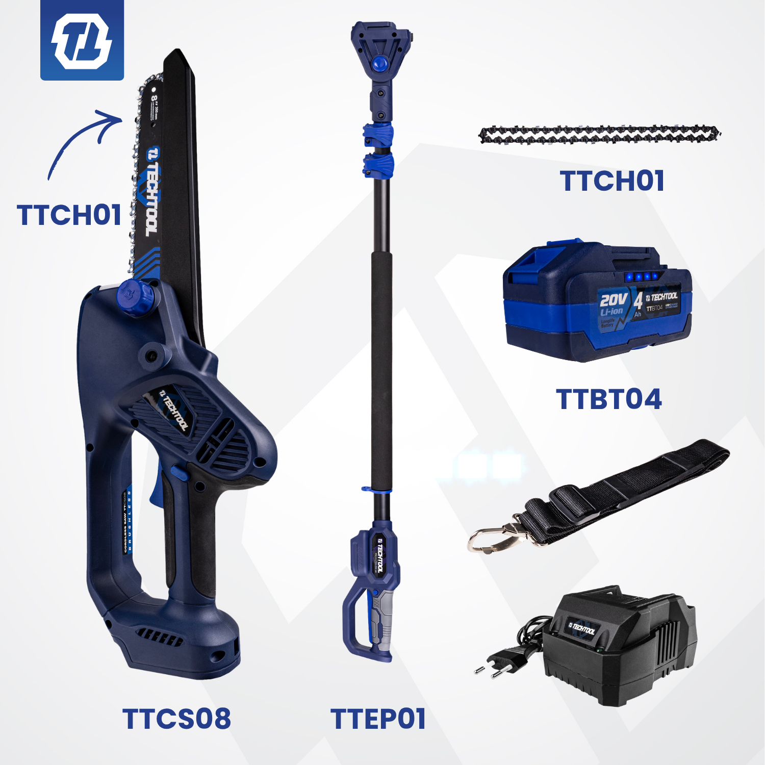 pilarka na wysięgniku- piła TTCS08+ wysięgnik+ dodatkowy łańcuch do cięcia drzew wysokich bez drabiny