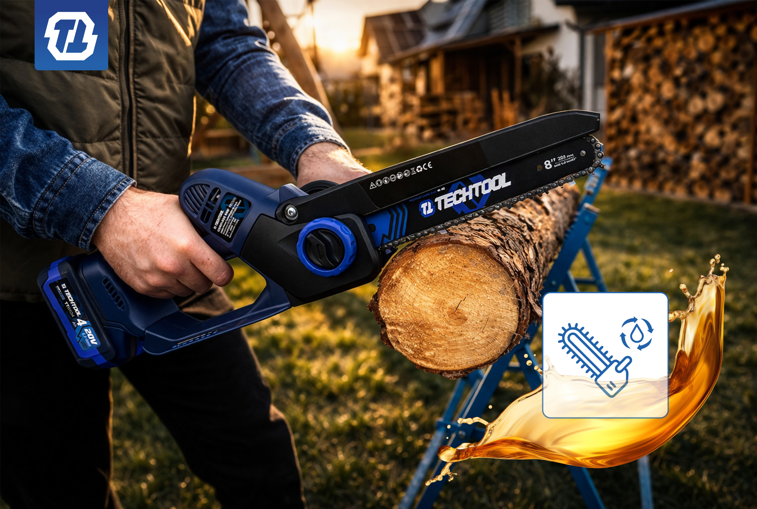 mini pilarka akumulatorowa 8 cali do ogrodu, działki i prac wokół domu