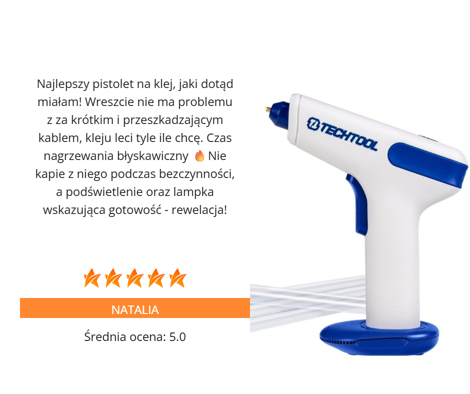 opinia nauczycielki o pistolecie do kleju na gorąco TTGG02